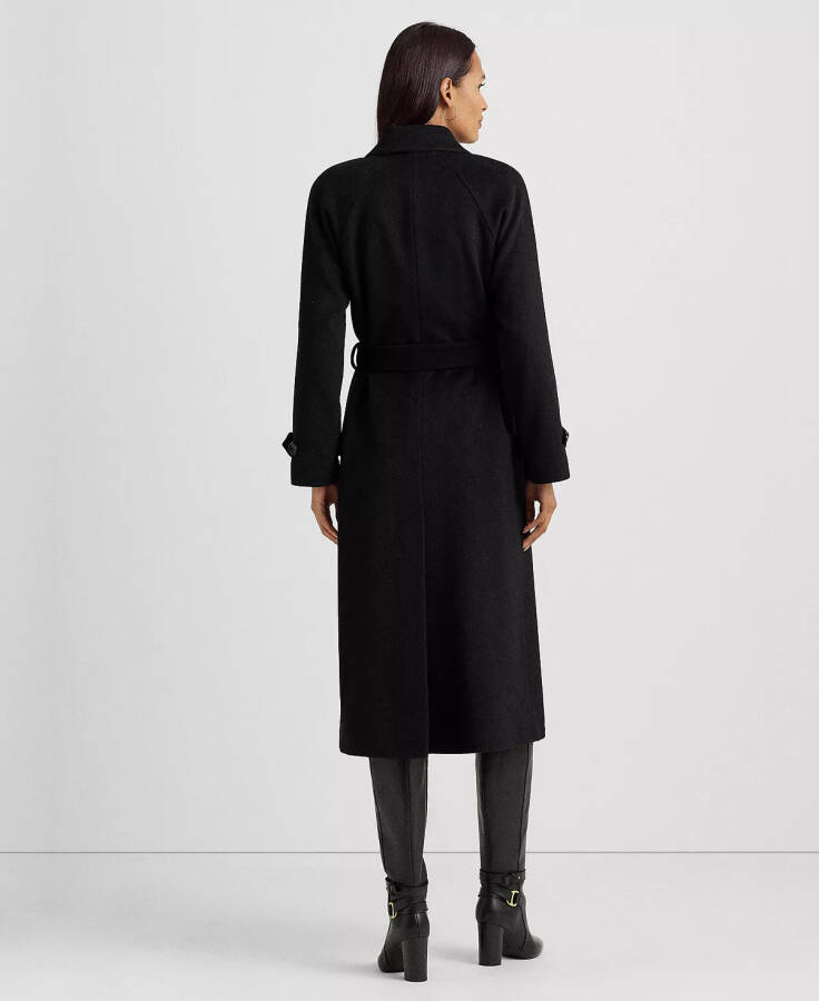 Women's Single-Breasted Belted Maxi Coat Black - 2