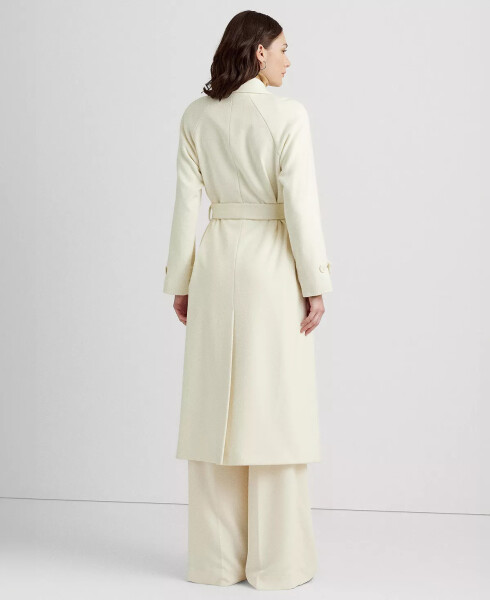 Women's Single-Breasted Belted Maxi Coat Moda Cream - 2