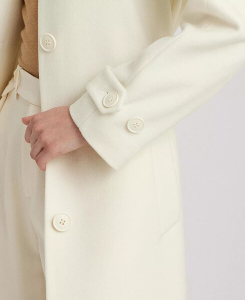 Women's Single-Breasted Belted Maxi Coat Moda Cream - 3