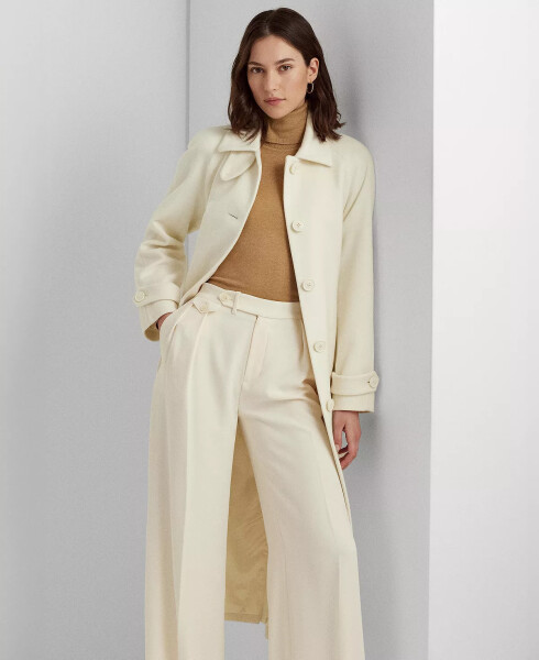 Women's Single-Breasted Belted Maxi Coat Moda Cream - 5