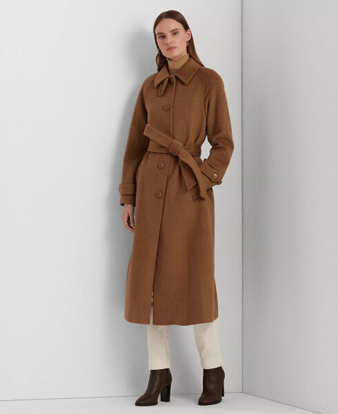 Women's Single-Breasted Belted Maxi Coat New Vicuna - 1