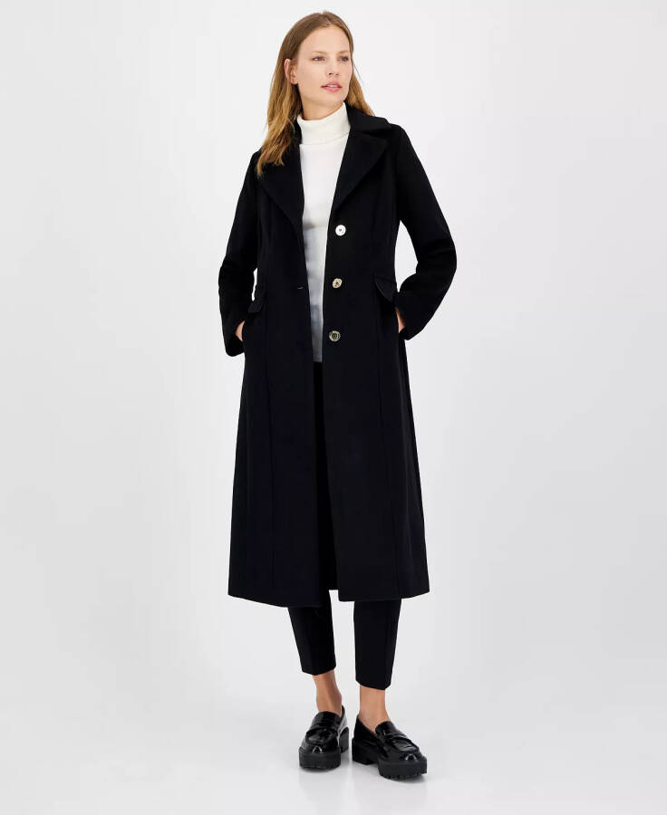 Women's Single-Breasted Maxi Coat Black - 1