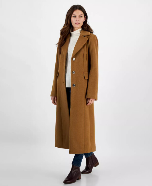 Women's Single-Breasted Maxi Coat Dark Camel - 1