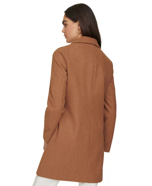 Women's Single-Breasted Notched-Collar Coat Tobacco Melange - 2