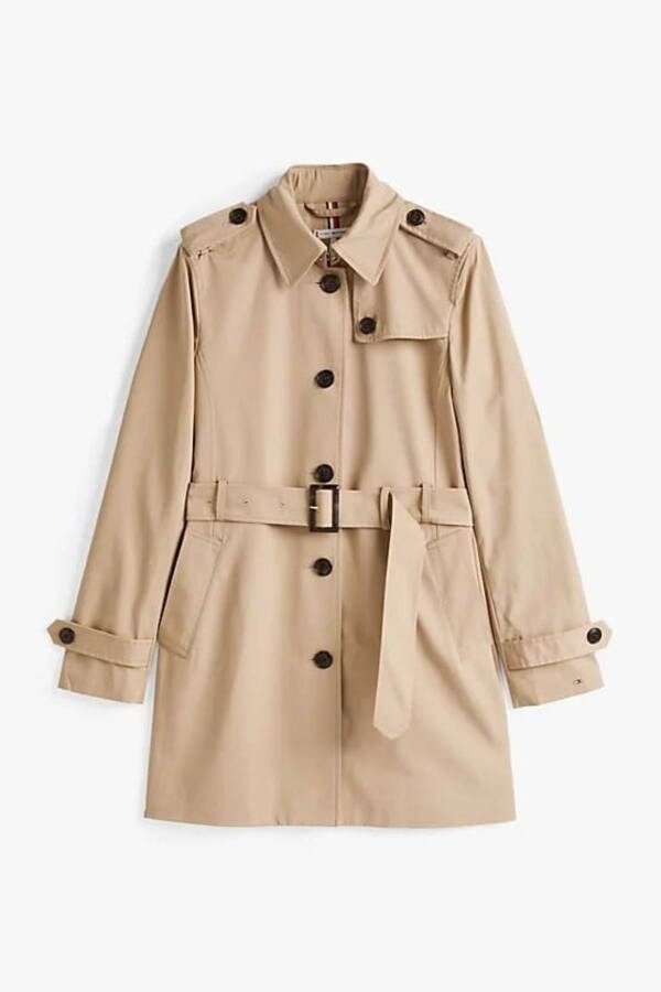 Women's Single-Breasted Trench Coat - Beige - 1