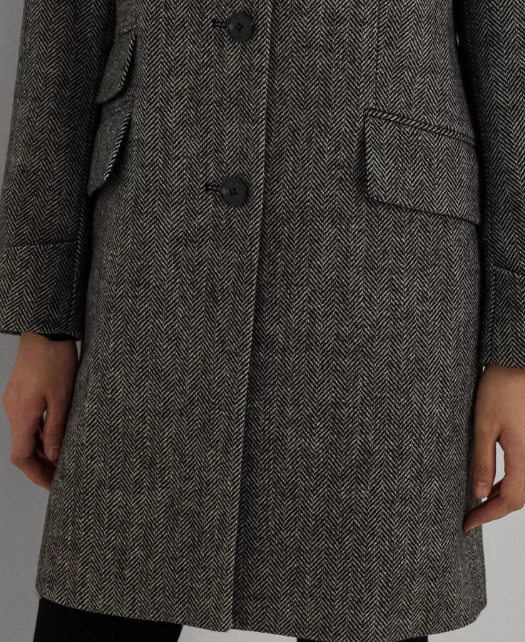 Women's Single-Breasted Walker Coat Black/Cream - 4