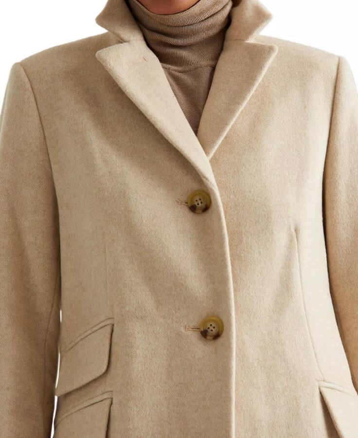 Women's Single-Breasted Walker Coat Cream/Beige - 3