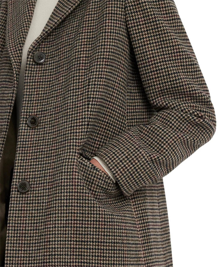 Women's Single-Breasted Walker Coat Merlot Houndstooth - 3