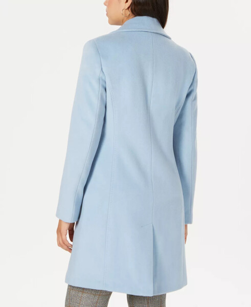 Womens Single-Breasted Wool Blend Coat Pastel Blue - 2