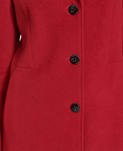 Women's Single-Breasted Wool Blend Coat Red Velvet - 4