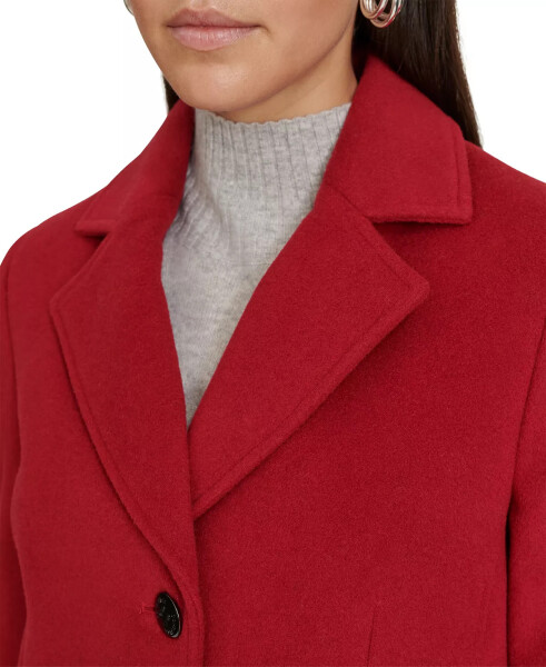 Women's Single-Breasted Wool Blend Coat Red Velvet - 5