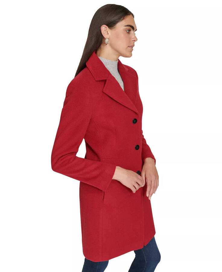 Women's Single-Breasted Wool Blend Coat Red Velvet - 6