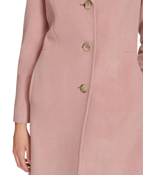 Womens Single-Breasted Wool Blend Coat Tawny Rose - 4