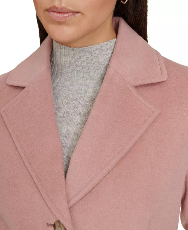 Womens Single-Breasted Wool Blend Coat Tawny Rose - 6