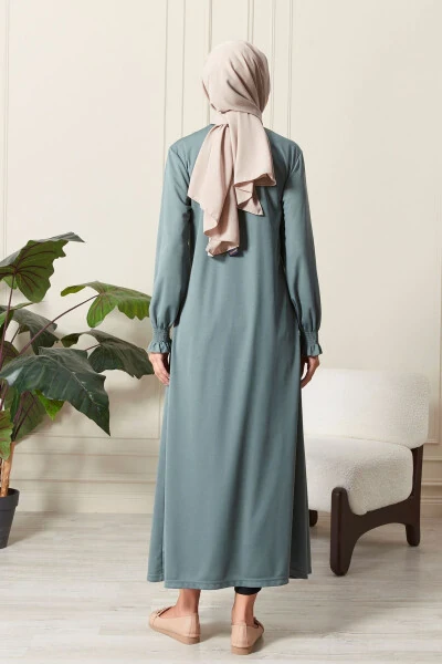 Women's Sleeve Detail Cross Neck Strappy Side Tie Prayer Dress - 4