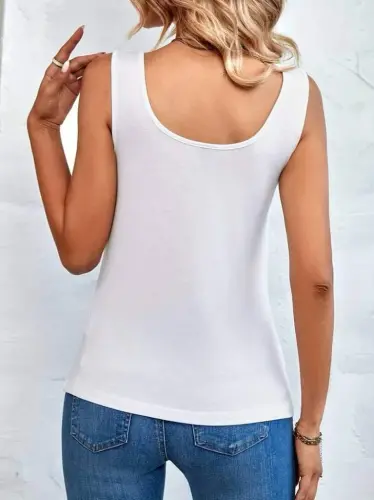 Women's Sleeveless Cowl Neck Leopard Detail Blouse - 5