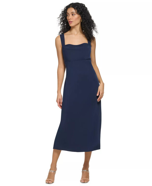 Women's Sleeveless Cowl-Neck Midi Dress Navy - 1