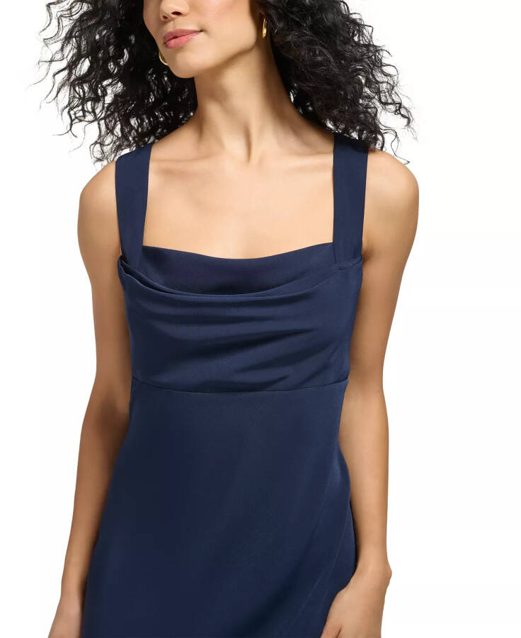 Women's Sleeveless Cowl-Neck Midi Dress Navy - 4