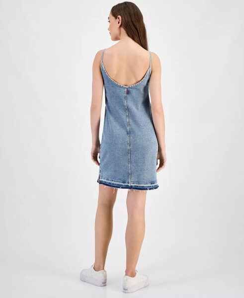 Women's Sleeveless Denim Bodycon Dress Bright Blue - 2