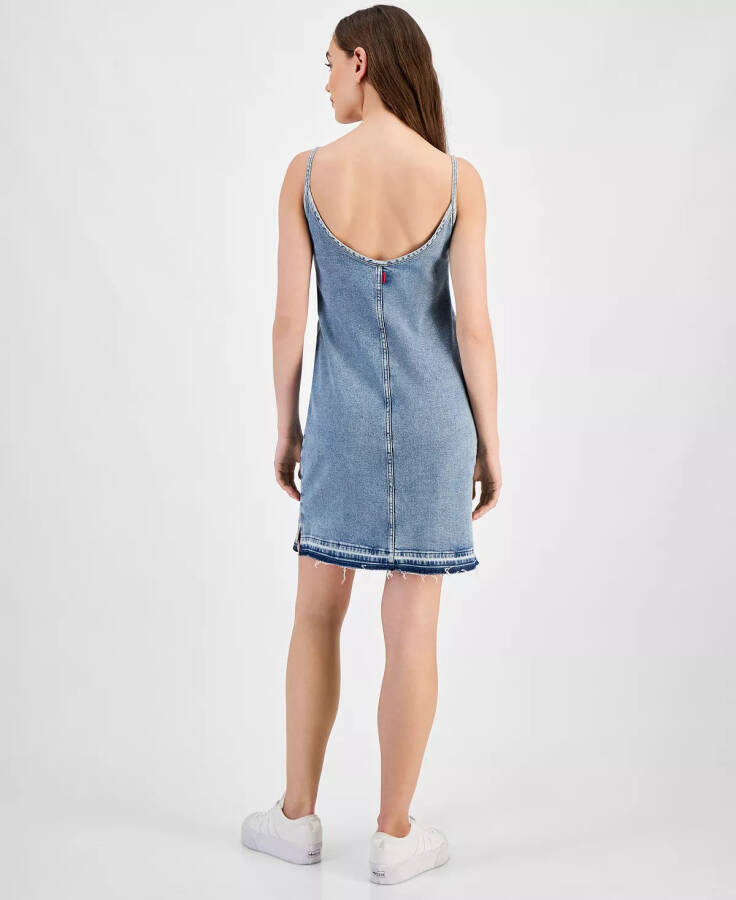 Women's Sleeveless Denim Bodycon Dress Bright Blue - 2