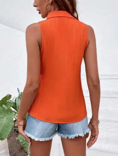 Women's Sleeveless Pamela Fabric Shirt - 4