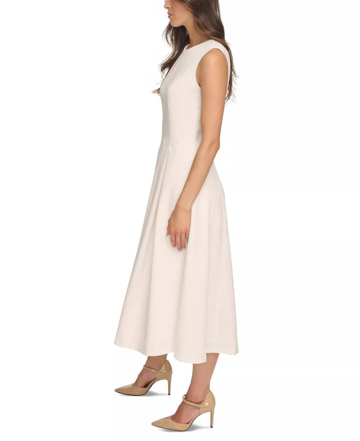 Women's Sleeveless Pleated Midi Dress Cream - 2