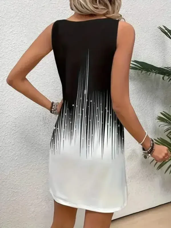 Women's Sleeveless Round Neck Jersey Dress - 2