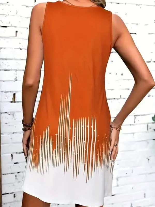 Women's Sleeveless Round Neck Knit Dress - 2