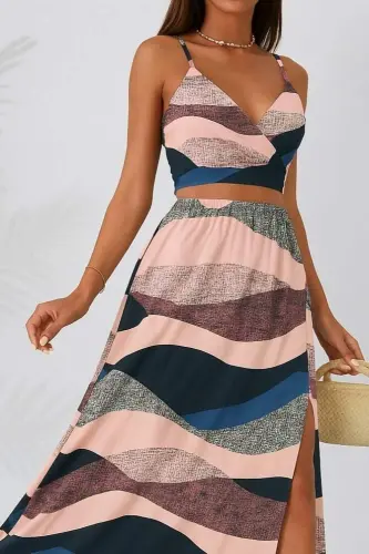 Women's Sleeveless Tank Top Crop Two Piece Set - BÜYÜKBEDENIZ (1)