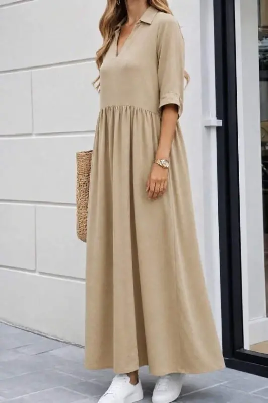 Women's Sleeveless V-Neck Slit Long Aerobin Dress - 2
