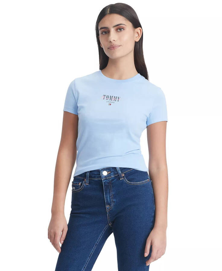 Women's Slim-Fit Essential Logo Graphic T-Shirt Moderate Blue - 5