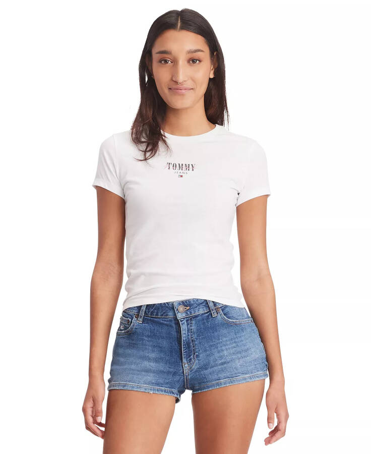 Women's Slim-Fit Essential Logo Graphic T-Shirt White - 5