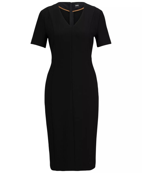 Women's Slim-Fit Full Rear Zip Dress Black - 1