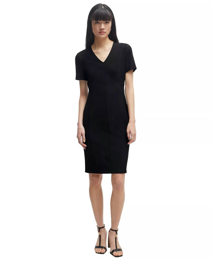 Women's Slim-Fit Full Rear Zip Dress Black - 3