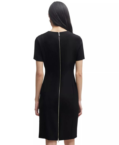 Women's Slim-Fit Full Rear Zip Dress Black - 4