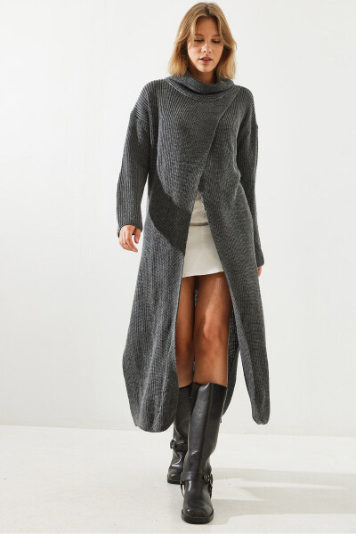 Women's Slit Slouchy Long Poncho Dress 60651007 - 7