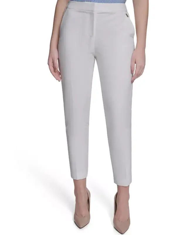 Women's Sloane Slim-Leg Ankle Pants - Ivory - TOMMY HILFIGER