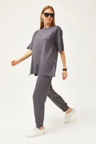 Women's Smoked Dropped Crystal Set TKM-19000 - 4