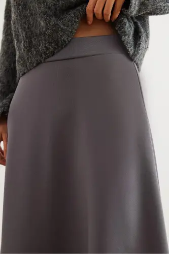 Women's Smoked Maxi Flare Puff Scuba Skirt ETK-19000296-F - 6