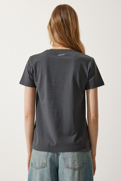 Women's Smoked Print 100% Cotton Knitted T-Shirt WO00036 - 6