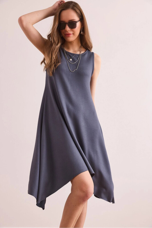 Women's Smoked Soft Texture Sleeveless Bell Dress ELB-19 - OLALOOK