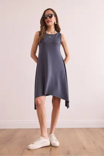 Women's Smoked Soft Texture Sleeveless Bell Dress ELB-19 - OLALOOK (1)