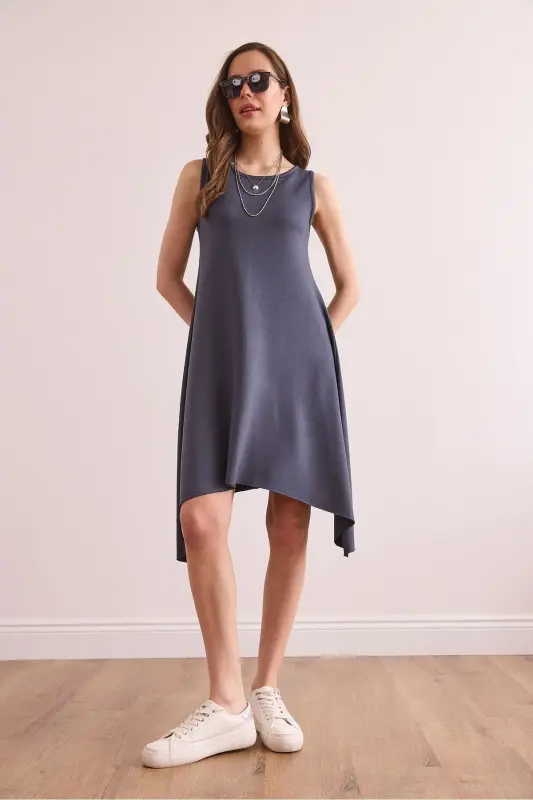 Women's Smoked Soft Texture Sleeveless Bell Dress ELB-19 - 2