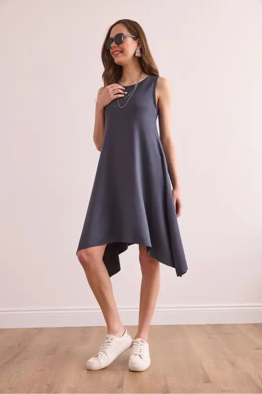 Women's Smoked Soft Texture Sleeveless Bell Dress ELB-19 - 3