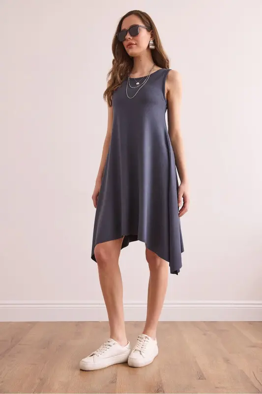 Women's Smoked Soft Texture Sleeveless Bell Dress ELB-19 - 5