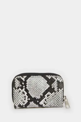 Women's Snake Pattern Zippered Coin Wallet-Mix - 1