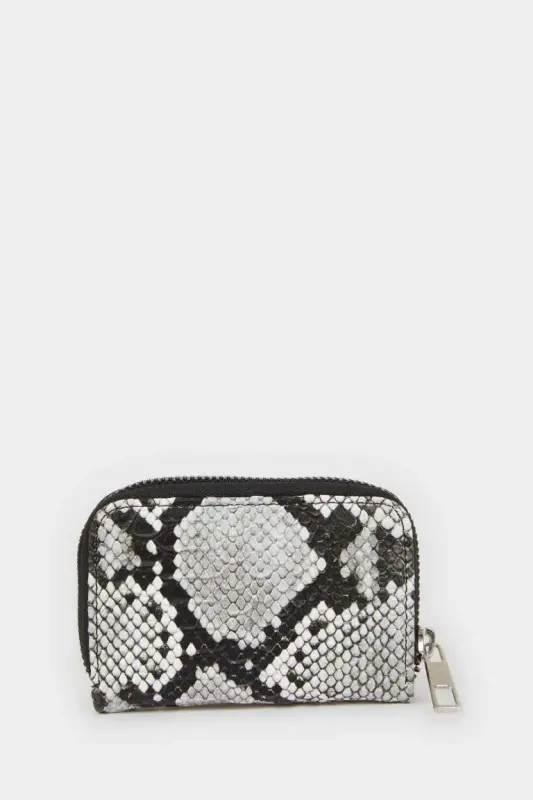 Women's Snake Pattern Zippered Coin Wallet-Mix - 1