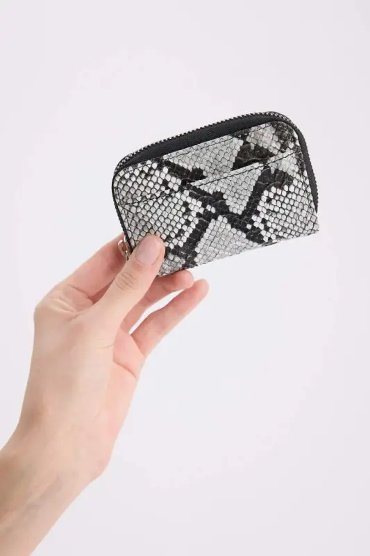 Women's Snake Pattern Zippered Coin Wallet-Mix - 2
