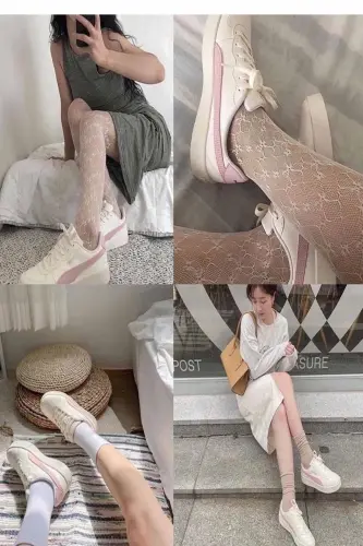 Women's Sneakers High Heel Platform Sneaker Shoes 380147-05-2 Beige-BeigeX6 - 6