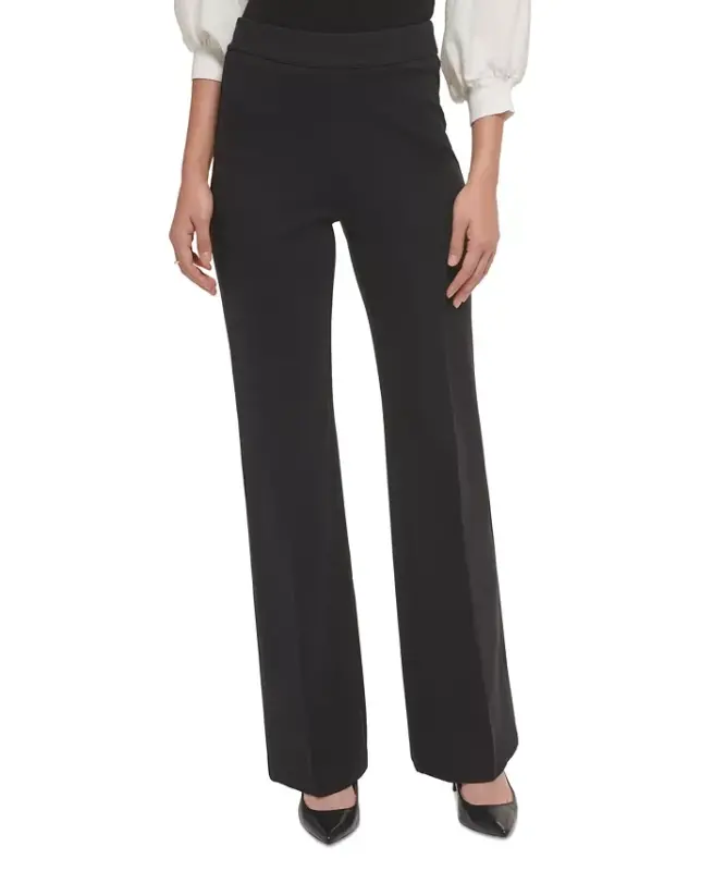 Women's Soft Ponte Knit High Rise Pull-On Pants - 1
